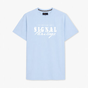 Signal - Signal - Simon front print tee | T-shirt Blue Wind Melange