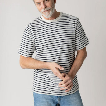 Mos Mosh Gallery - Mos Mosh - MMGDani stripe o-ss tee | T-shirt Navy