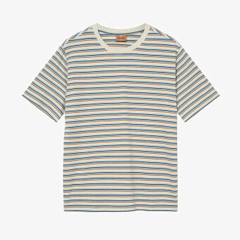 Mos Mosh Gallery - Mos Mosh - MMGDiaz stripe o-ss tee | T-shirt Ecru
