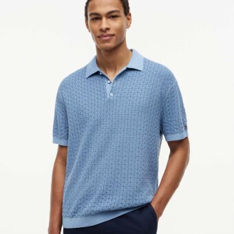 Tommy Hilfiger  - Tommy Hilfiger - GMD structure polo | Polo T-shirt Brisk Blue
