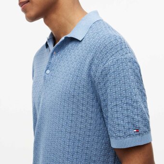 Tommy Hilfiger  - Tommy Hilfiger - GMD structure polo | Polo T-shirt Brisk Blue