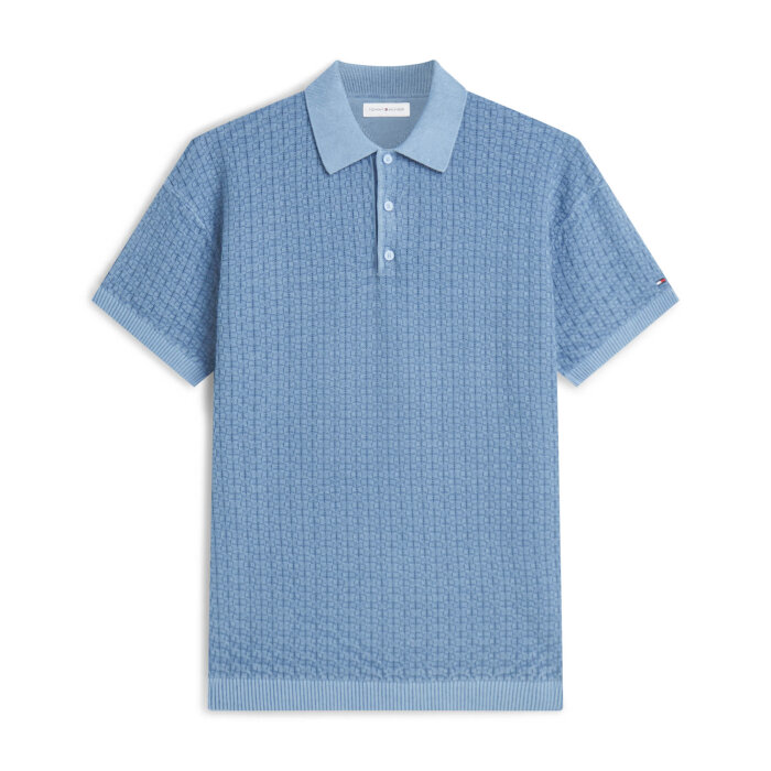 Tommy Hilfiger  - Tommy Hilfiger - GMD structure polo | Polo T-shirt Brisk Blue