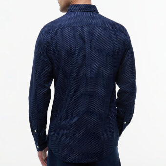 Tommy Hilfiger  - Tommy Hilfiger - Flex poplin mini print | Skjorte Carbon Navy
