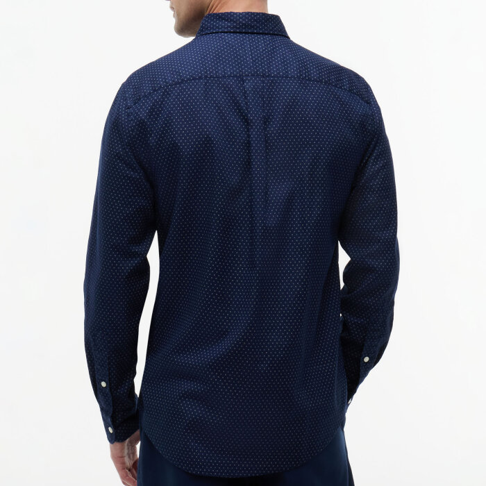 Tommy Hilfiger  - Tommy Hilfiger - Flex poplin mini print | Skjorte Carbon Navy
