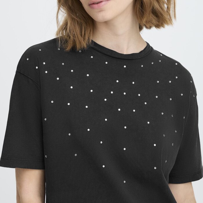 ICHI ( Dame ) - ICHI - IHPEONIE SS | T-SHIRT BLACK
