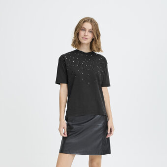 ICHI ( Dame ) - ICHI - IHPEONIE SS | T-SHIRT BLACK