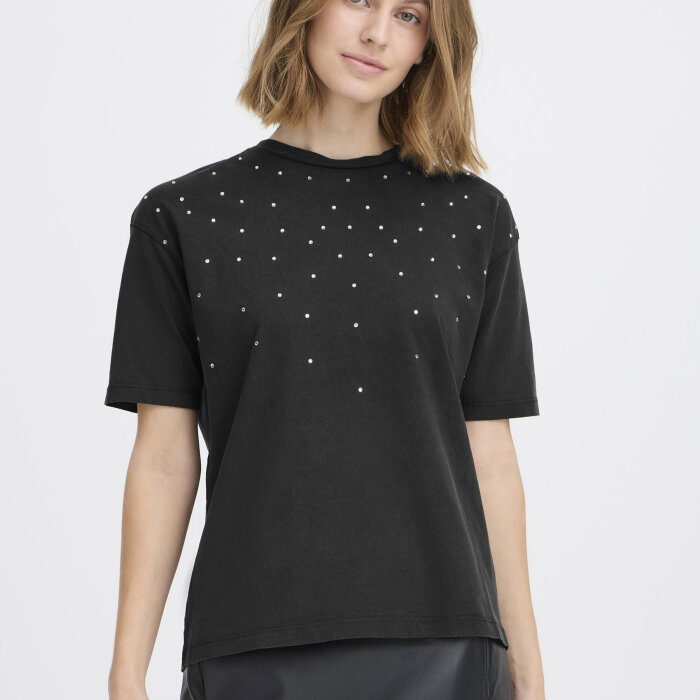 ICHI ( Dame ) - ICHI - IHPEONIE SS | T-SHIRT BLACK