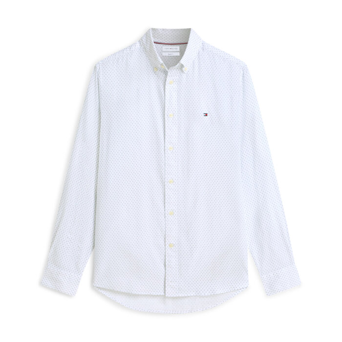Tommy Hilfiger  - Tommy Hilfiger - Flex poplin mini print | Skjorte White