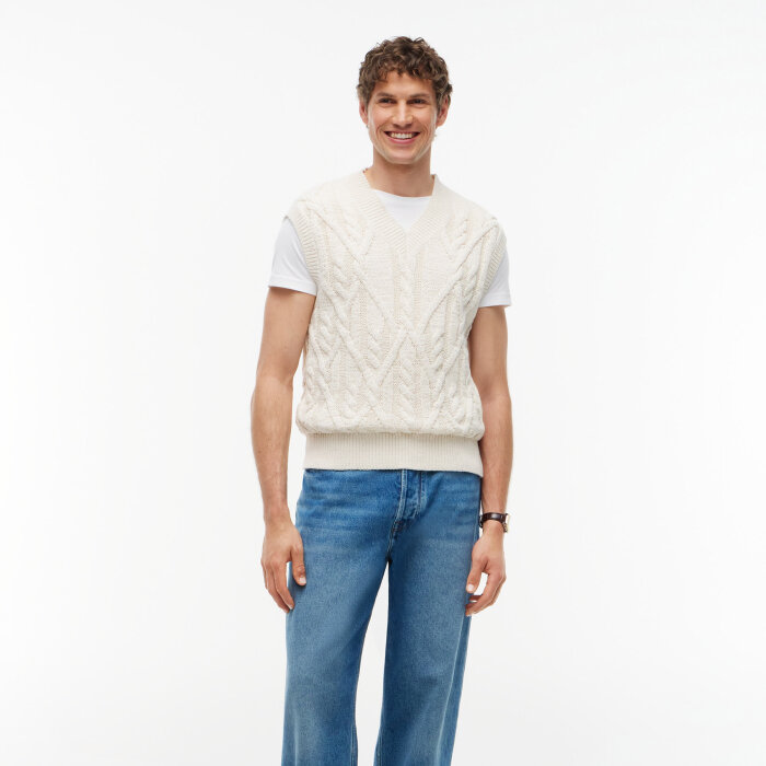 Tommy Hilfiger  - Tommy Hilfiger - Cable knit vest | Vest Ivory Petal