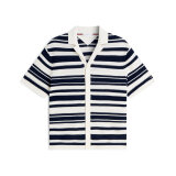 Tommy Hilfiger - Tommy Hilfiger - Breton stripe knitted shirt | K/Æ Skjorte Ivory Petal Tommy Hilfiger - Tommy Hilfiger - Breton stripe knitted shirt | K/Æ Skjorte Ivory Petal