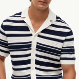Tommy Hilfiger - Tommy Hilfiger - Breton stripe knitted shirt | K/Æ Skjorte Ivory Petal Tommy Hilfiger - Tommy Hilfiger - Breton stripe knitted shirt | K/Æ Skjorte Ivory Petal