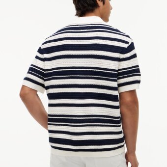 Tommy Hilfiger  - Tommy Hilfiger - Breton stripe knitted shirt | K/Æ Skjorte Ivory Petal
