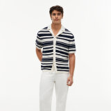 Tommy Hilfiger - Tommy Hilfiger - Breton stripe knitted shirt | K/Æ Skjorte Ivory Petal Tommy Hilfiger - Tommy Hilfiger - Breton stripe knitted shirt | K/Æ Skjorte Ivory Petal