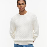 Tommy Hilfiger - Tommy Hilfiger - Mock cable crew neck | Strik Ivory Petal Tommy Hilfiger - Tommy Hilfiger - Mock cable crew neck | Strik Ivory Petal