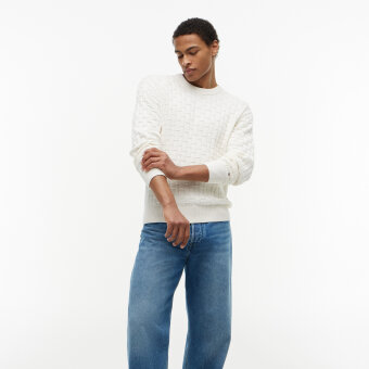Tommy Hilfiger  - Tommy Hilfiger - Mock cable crew neck | Strik Ivory Petal