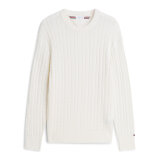 Tommy Hilfiger - Tommy Hilfiger - Mock cable crew neck | Strik Ivory Petal Tommy Hilfiger - Tommy Hilfiger - Mock cable crew neck | Strik Ivory Petal