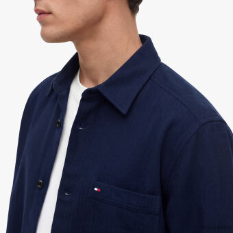 Tommy Hilfiger  - Tommy Hilfiger - Overshirt lyocell structure | Overshirt Carbon Navy