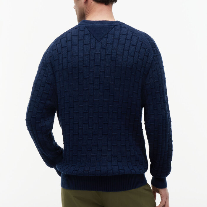 Tommy Hilfiger  - Tommy Hilfiger - Mock cable crew neck | Strik Carbon Navy