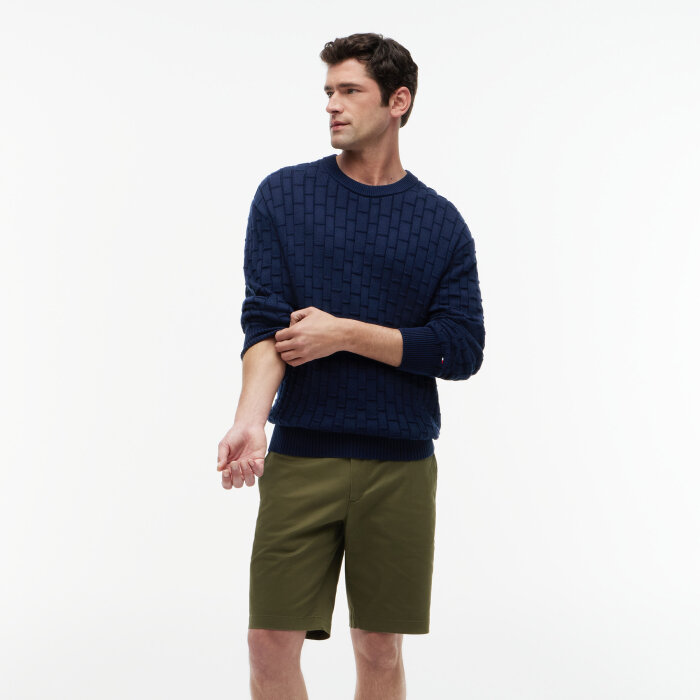 Tommy Hilfiger  - Tommy Hilfiger - Mock cable crew neck | Strik Carbon Navy