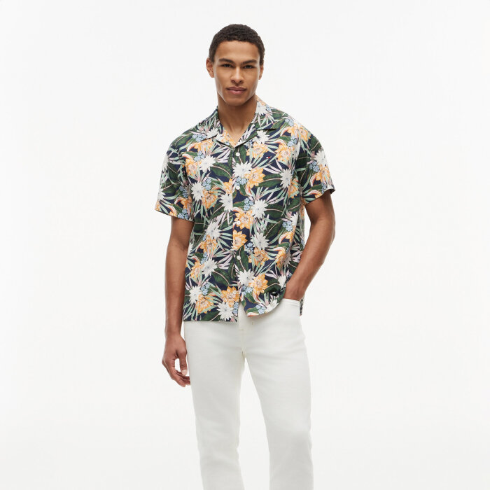Tommy Hilfiger  - Tommy Hilfiger - Lyocell floral shirt | K/Æ Skjorte Carbon Navy