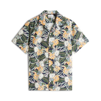 Tommy Hilfiger  - Tommy Hilfiger - Lyocell floral shirt | K/Æ Skjorte Carbon Navy