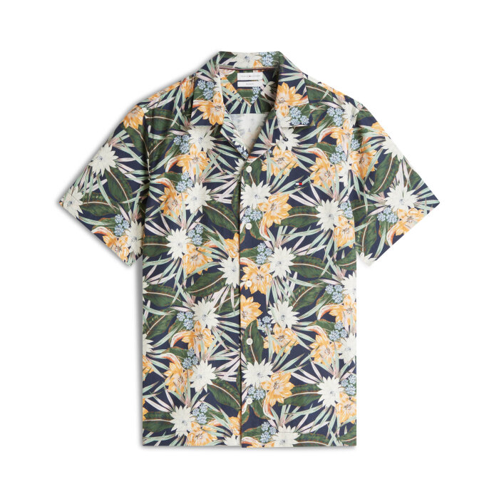 Tommy Hilfiger  - Tommy Hilfiger - Lyocell floral shirt | K/Æ Skjorte Carbon Navy