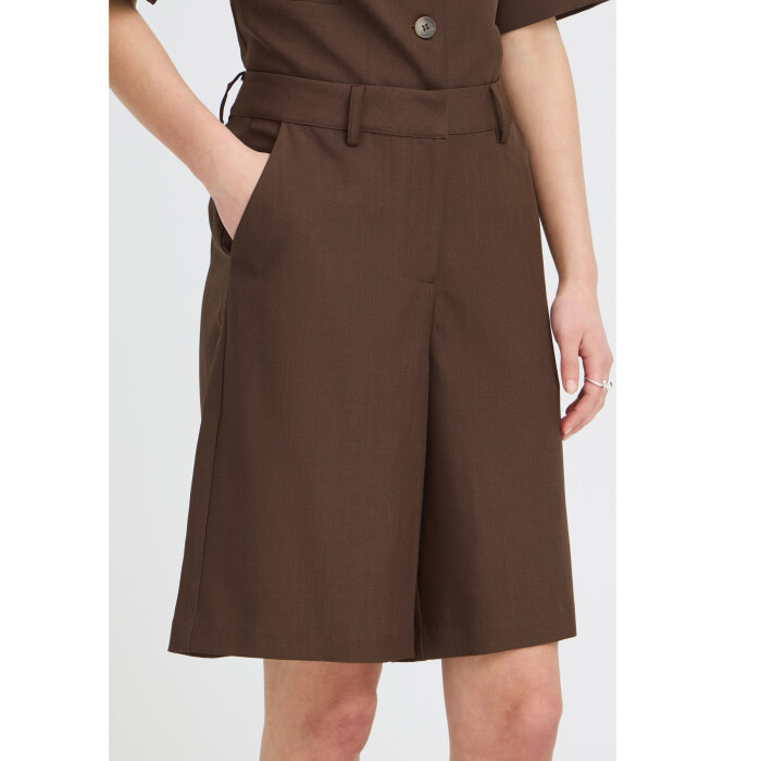 ICHI ( Dame ) - ICHI - IHFAVA LONG SHO | SHORTS SLATE BLACK MELANGE