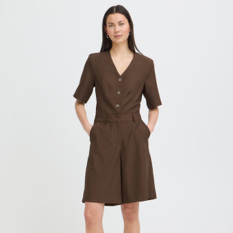 ICHI ( Dame ) - ICHI - IHFAVA LONG SHO | SHORTS SLATE BLACK MELANGE