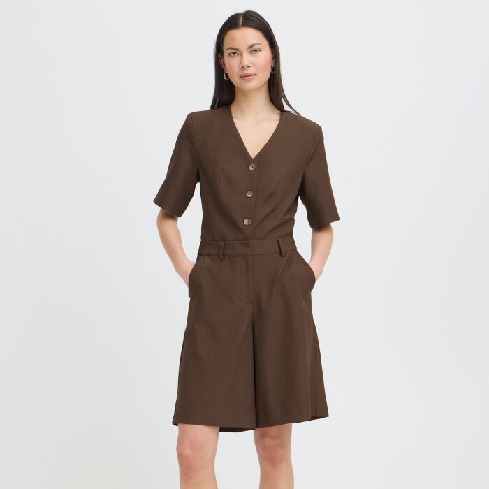 ICHI ( Dame ) - ICHI - IHFAVA LONG SHO | SHORTS SLATE BLACK MELANGE