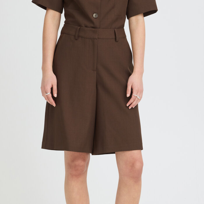 ICHI ( Dame ) - ICHI - IHFAVA LONG SHO | SHORTS SLATE BLACK MELANGE