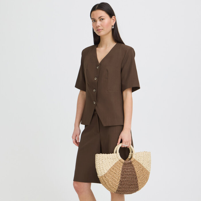 ICHI ( Dame ) - ICHI - IHFAVA SS BL | BLAZER SLATE BLACK MELANGE