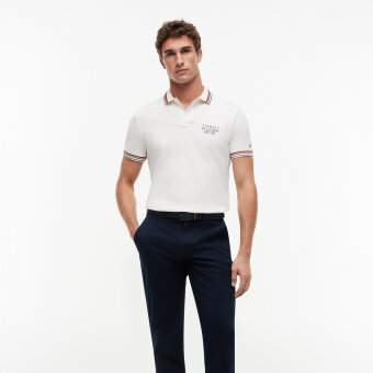 Tommy Hilfiger  - Tommy Hilfiger - Collar/cuff detail polo | Polo T-shirt Ivory Petal