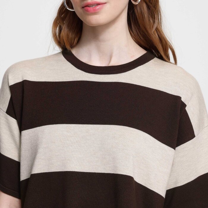ICHI ( Dame ) - ICHI - IHLULS LOOSE | T-SHIRT WIDE STRIPE
