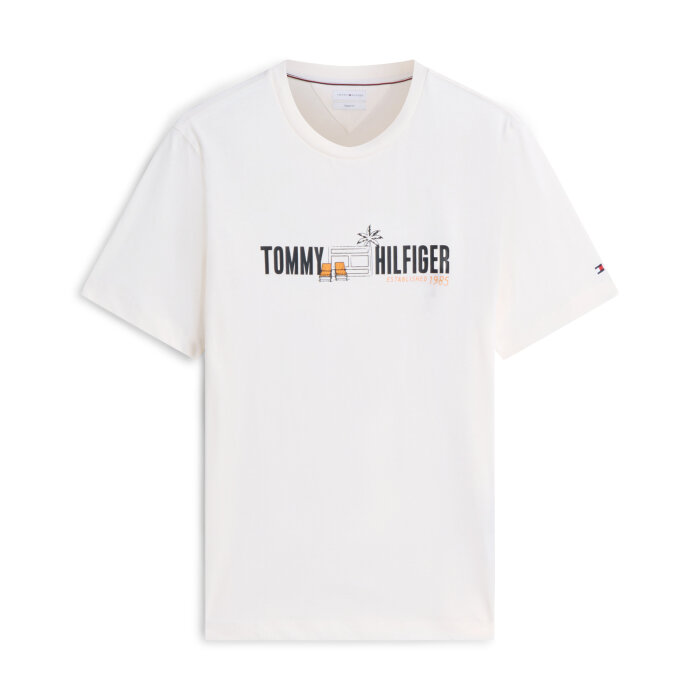 Tommy Hilfiger  - Tommy Hilfiger - Summer chest graphic tee | T-shirt Ivory Petal