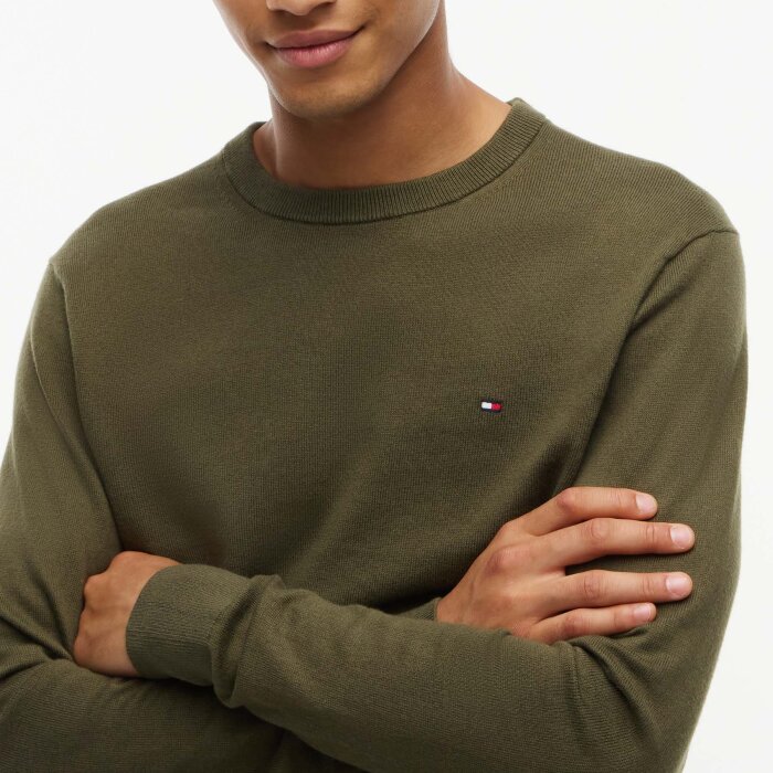 Tommy Hilfiger  - Tommy Hilfiger - Cotton cashmere sweater | Strik Huntsman Green