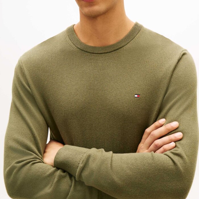 Tommy Hilfiger  - Tommy Hilfiger - Cotton cashmere sweater | Strik Huntsman Green