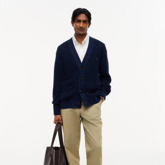 Tommy Hilfiger  - Tommy Hilfiger - Waffle structure | Cardigan Carbon Navy