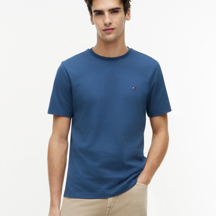 Tommy Hilfiger  - Tommy Hilfiger - Seasonal reg. fit solid tee | T-shirt Aegean Sea