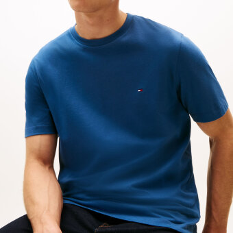 Tommy Hilfiger  - Tommy Hilfiger - Seasonal reg. fit solid tee | T-shirt Aegean Sea