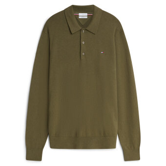 Tommy Hilfiger  - Tommy Hilfiger - Cotton cashmere polo | Strik Huntsman Green
