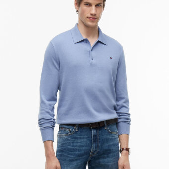 Tommy Hilfiger  - Tommy Hilfiger - Cotton cashmere polo | Strik Brisk Blue