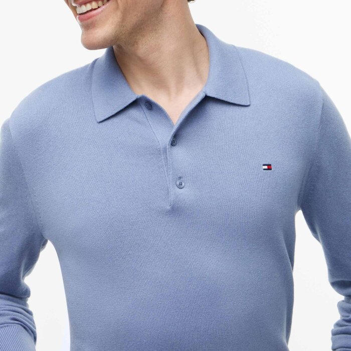 Tommy Hilfiger  - Tommy Hilfiger - Cotton cashmere polo | Strik Brisk Blue