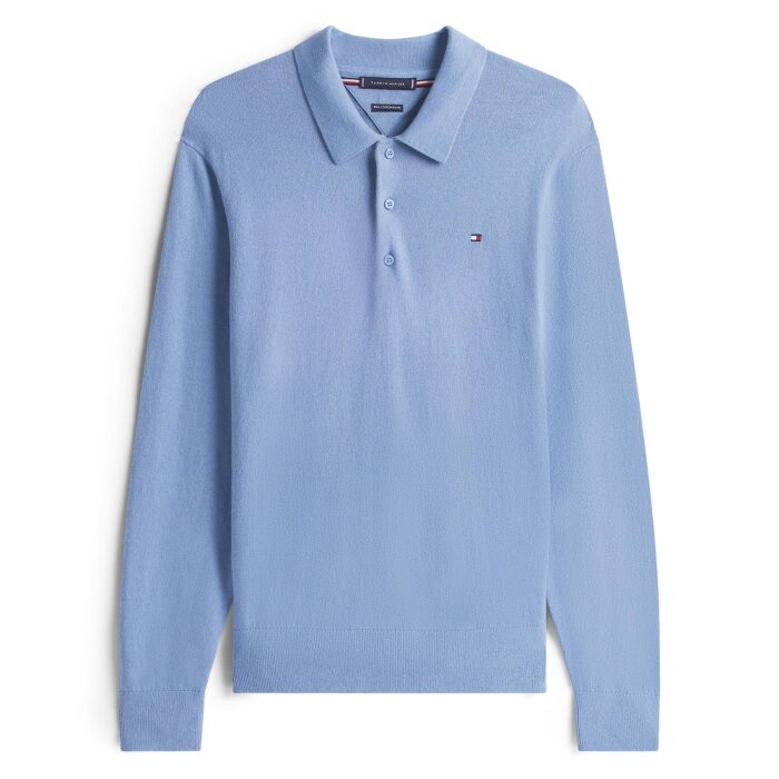 Tommy Hilfiger  - Tommy Hilfiger - Cotton cashmere polo | Strik Brisk Blue