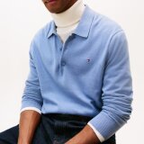Tommy Hilfiger - Tommy Hilfiger - Cotton cashmere polo | Strik Brisk Blue Tommy Hilfiger - Tommy Hilfiger - Cotton cashmere polo | Strik Brisk Blue