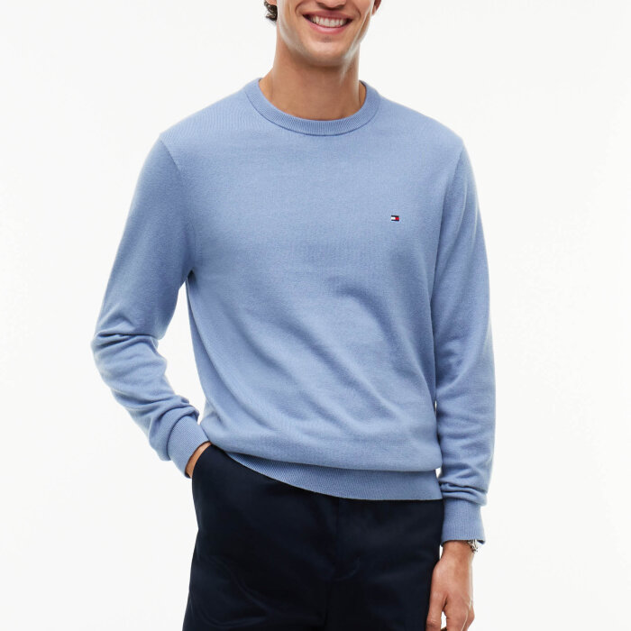 Tommy Hilfiger  - Tommy Hilfiger - Cotton cashmere sweater | Strik Brisk Blue