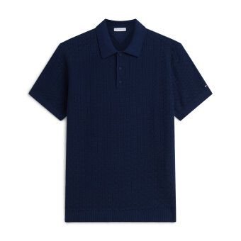 Tommy Hilfiger  - Tommy Hilfiger - GMD structure  Polo T-shirt carbon Navy