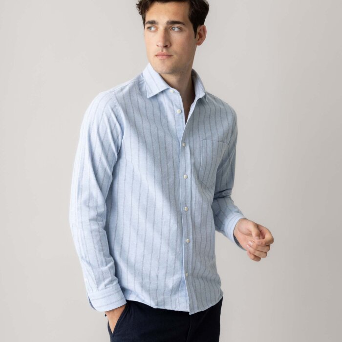 Mos Mosh - Marco Brush Shirt - Skjorte Light Blue til herrer - str. 2XL