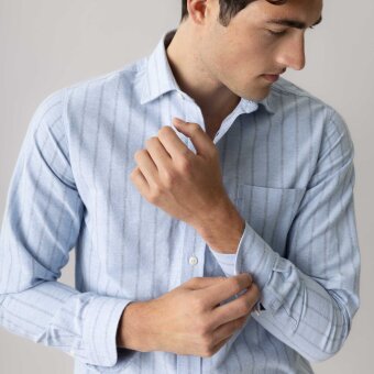 Mos Mosh Gallery - Mos Mosh - Marco brush shirt | Skjorte Light Blue