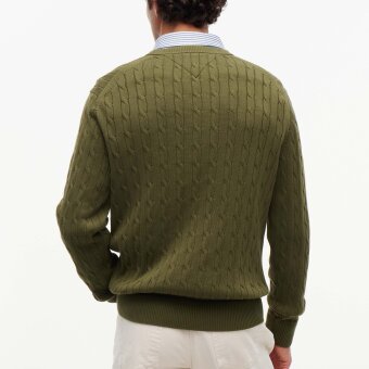 Tommy Hilfiger  - Tommy Hilfiger - Cotton cable sweater | Strik Huntsman Green