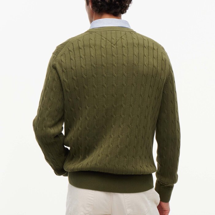 Tommy Hilfiger  - Tommy Hilfiger - Cotton cable sweater | Strik Huntsman Green